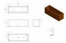 Plantekasse Rusty Cortenstål 120x40x40 thumbnail