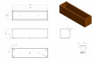 Plantekasse Rusty Cortenstål 150x40x40 thumbnail